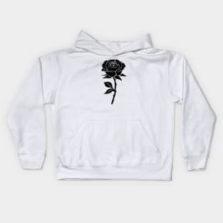 Black rose silhouette tattoo Kids Hoodie